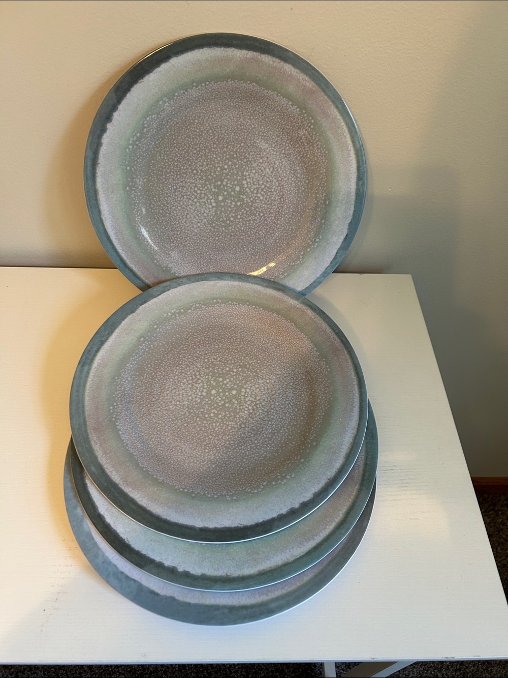 Dinner Plates in Green-Gray Glaze - Set of 4